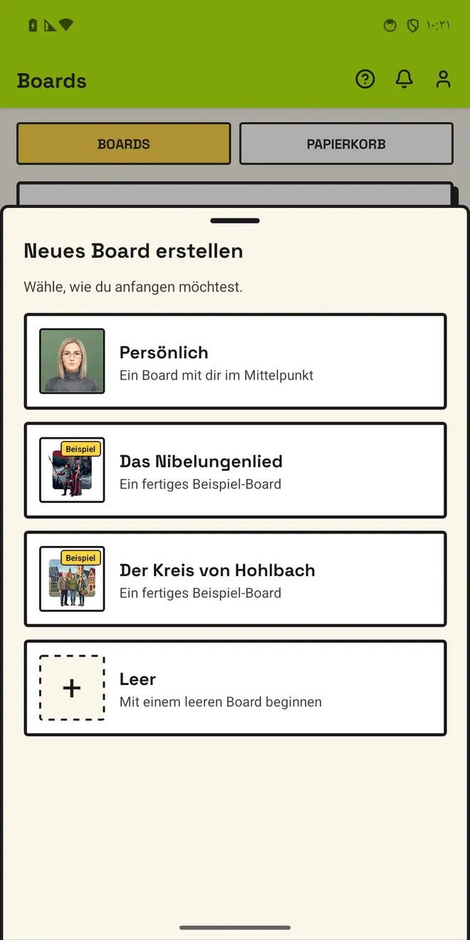 Fang mit einer Geschichte an, nicht mit einer leeren Tafel