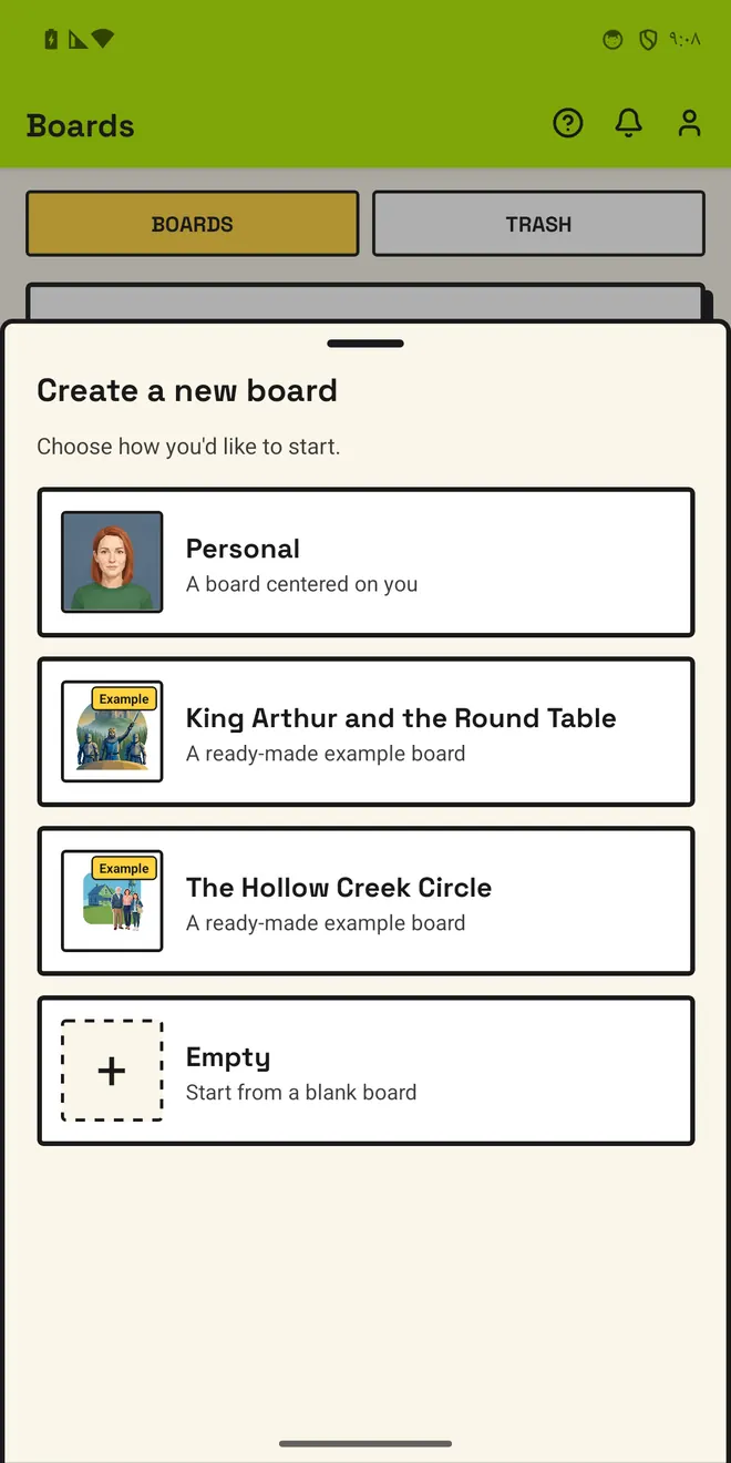Start from a story, not an empty board