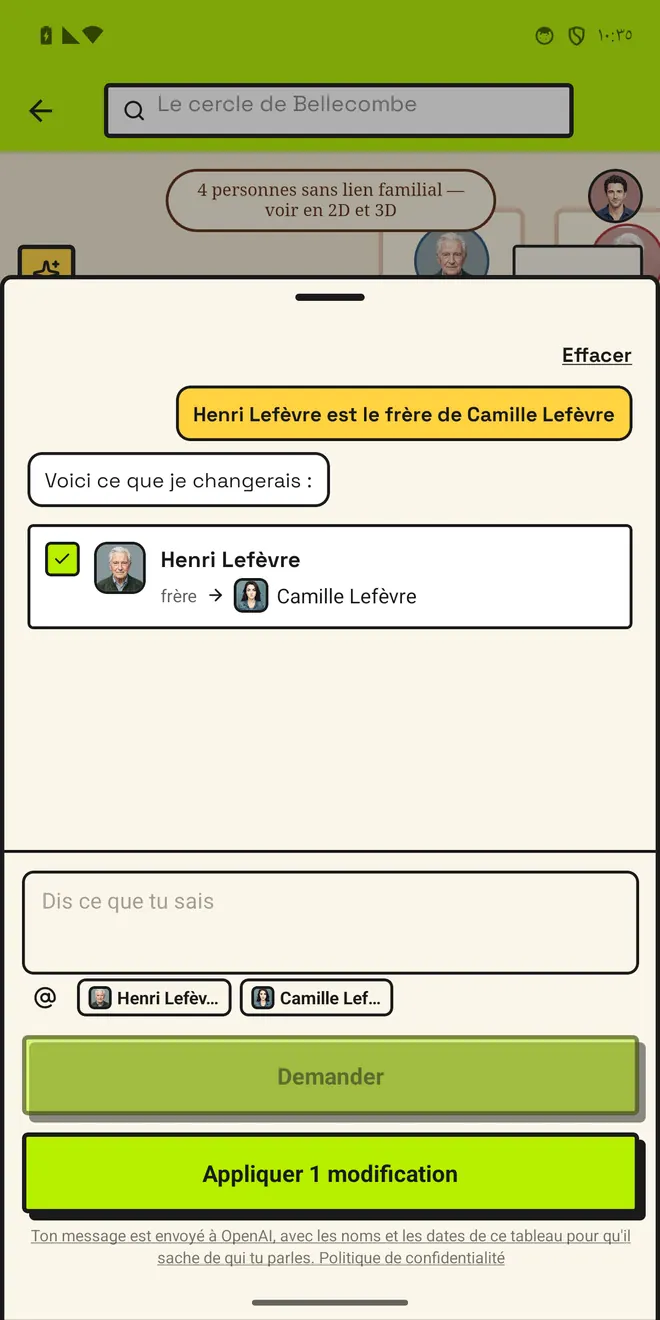 Vous le dites. Elle propose. Vous validez.