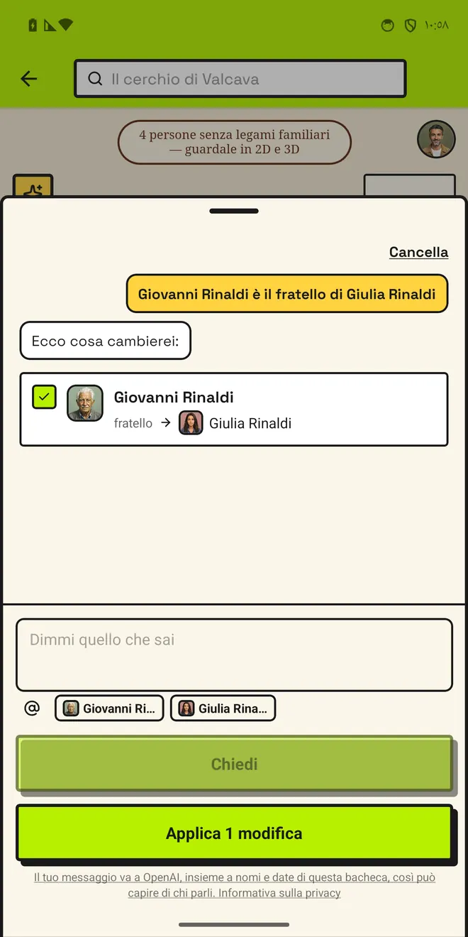 Lo dici. Propone. Tu accetti.