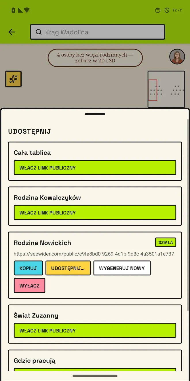 Udostępnij jedną gałąź, resztę zatrzymaj