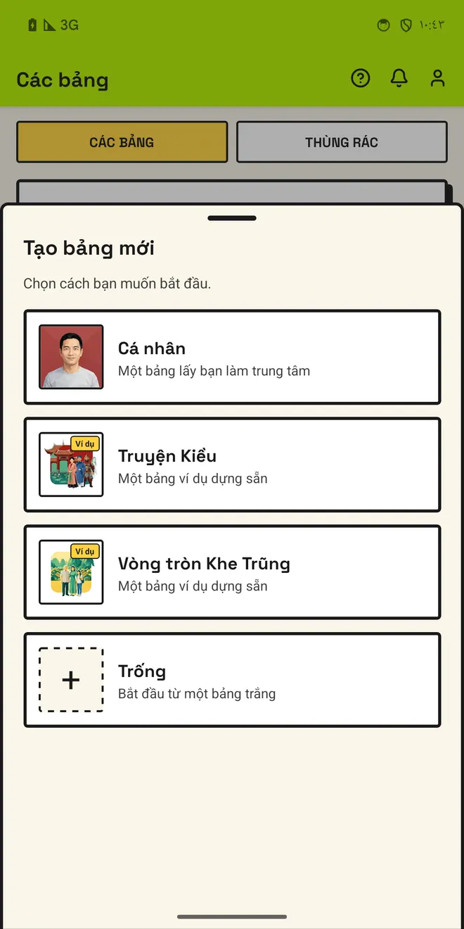 Bắt đầu từ một câu chuyện, không phải bảng trống